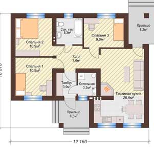 Планировка одноэтажного дома